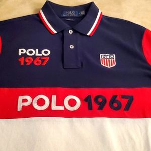 NEW Polo by Ralph Lauren 1967 Red White & Blue Color Blocked 100% Cotton Ret.125